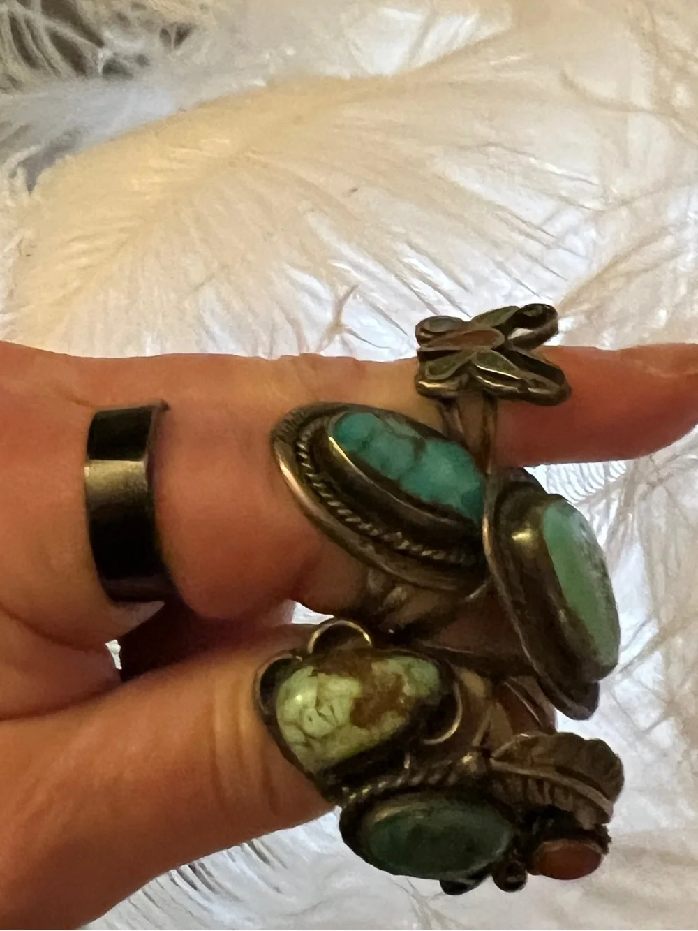Sterling Silver(925) and real Turquoise Rings estate collection